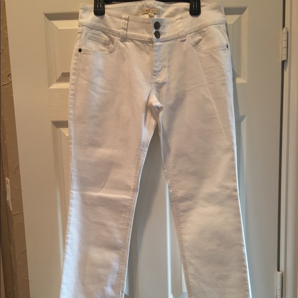 NWOT CAbi style 763 white jeans, sz 10
